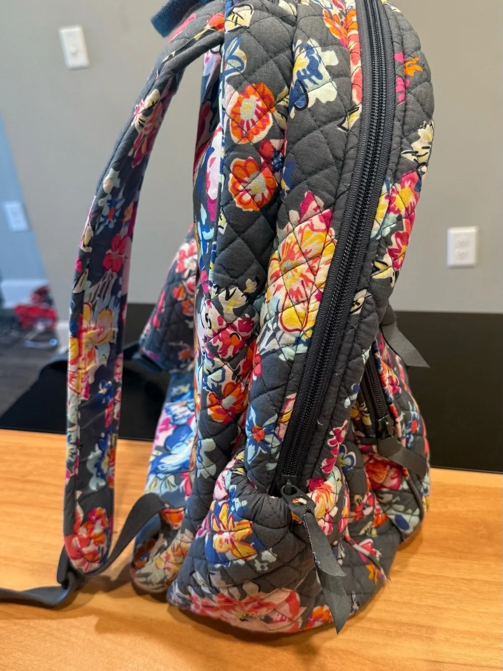 Vera Bradley Quilted Floral Backpack - Gray Multi